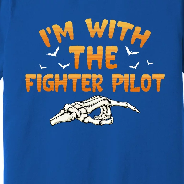 Im With The Fighter Pilot Pilothalloween Couples Costume Gift Premium T-Shirt