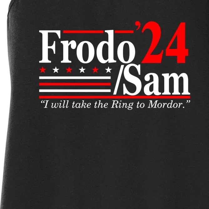 I Will Take The Ring To Mordor Frodo Sam Funny Quote Women's Racerback Tank