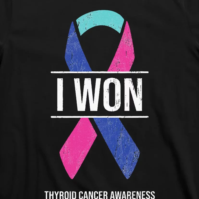 I Won Thyroid Cancer Awareness Thyroid Cancer Ribbon T-Shirt