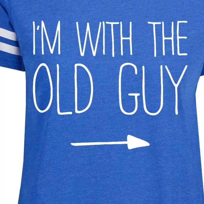 Im With The Old Guy Matching Old Guy Costume Enza Ladies Jersey Football T-Shirt