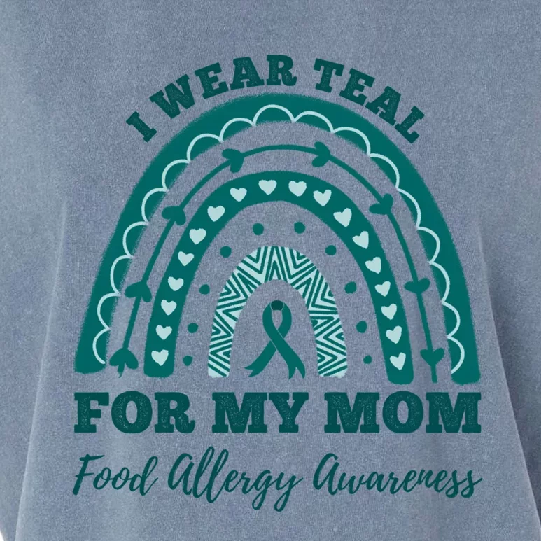 I Wear Teal For My Mom Food Allergy Awareness Rainbow Gift Garment-Dyed Women's Muscle Tee