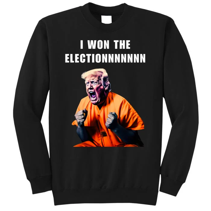 I Won The Election Funny Trump Prisoner Halloween Costume Tall Sweatshirt