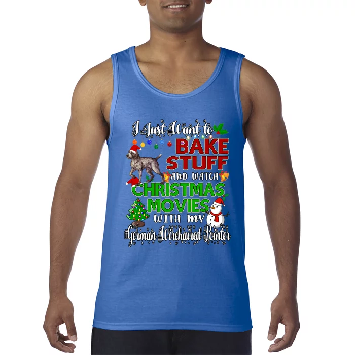 I Want To Bake Stuff And Christmas Ger Wirehaired Pointer Gift Tank Top