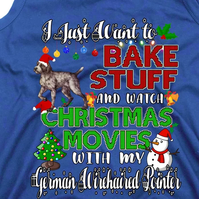 I Want To Bake Stuff And Christmas Ger Wirehaired Pointer Gift Tank Top