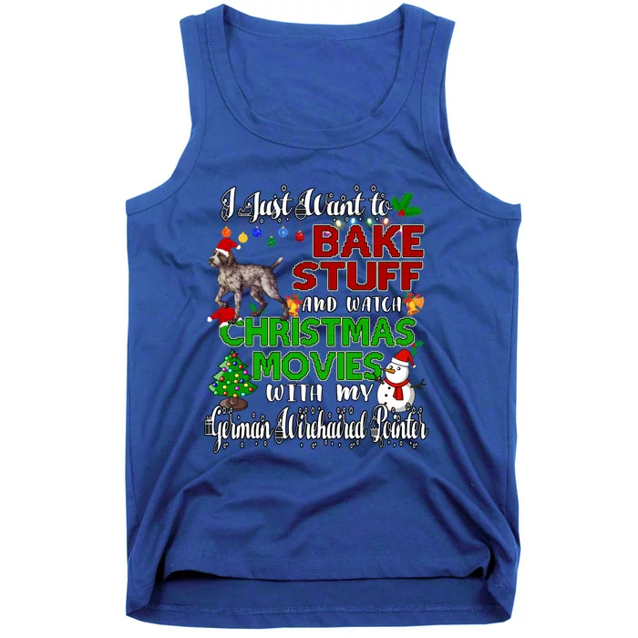 I Want To Bake Stuff And Christmas Ger Wirehaired Pointer Gift Tank Top