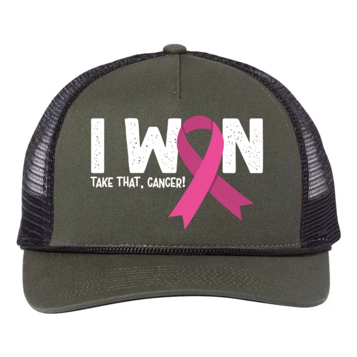 I Won Take That Cancer Breast Cancer Survivor Gift Retro Rope Trucker Hat Cap