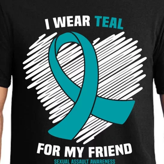 I Wear Teal For My Friend Sexual Assault Awareness Gift Pajama Set