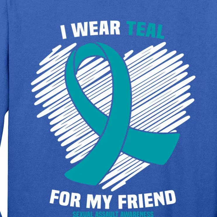 I Wear Teal For My Friend Sexual Assault Awareness Gift Long Sleeve Shirt