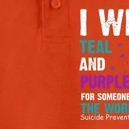 I Wear Teal & Purple Suicide Prevention Awareness Dry Zone Grid Performance Polo