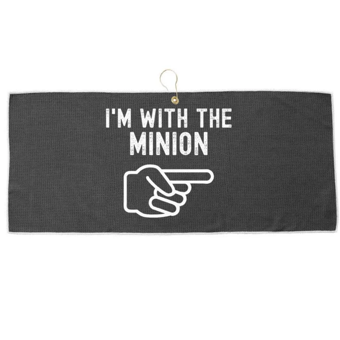 Im With The Minion Funny Couples Matching Halloween Costume Large Microfiber Waffle Golf Towel