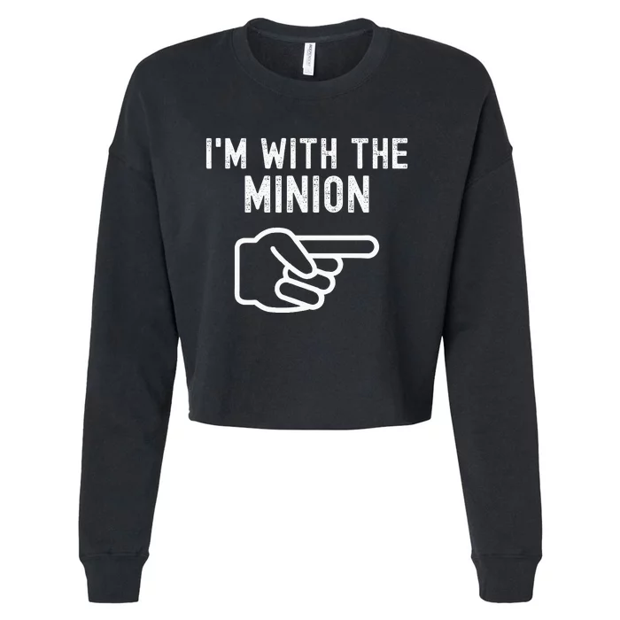 Im With The Minion Funny Couples Matching Halloween Costume Cropped Pullover Crew