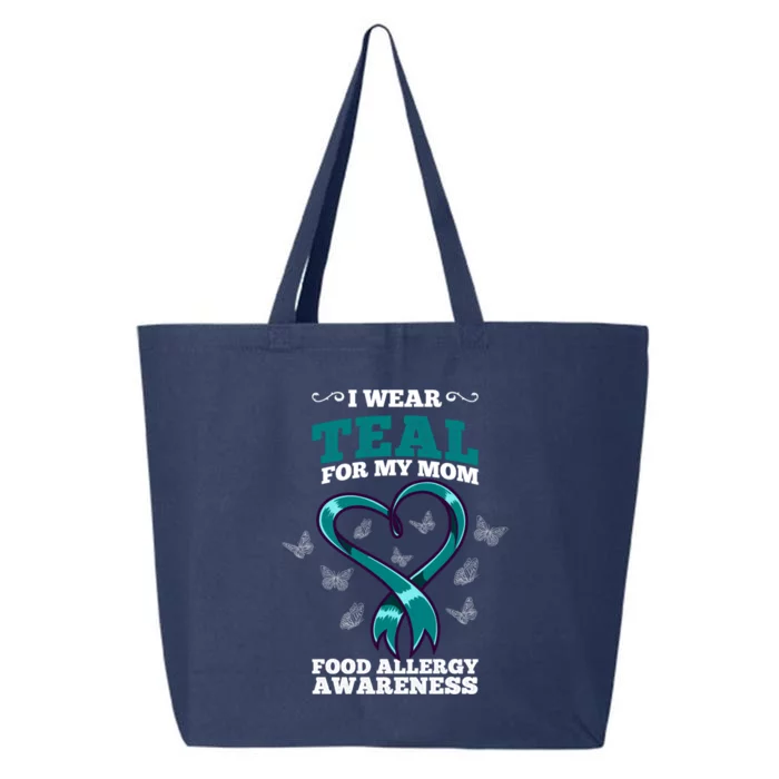 I Wear Teal For My Mom Food Allergy Awareness Cute Gift 25L Jumbo Tote