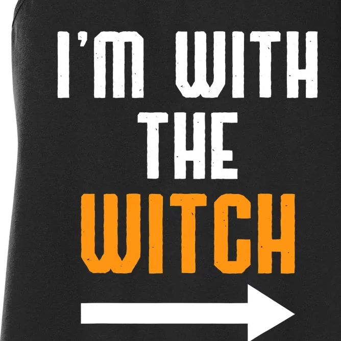 I'm With The Witch Funny Halloween Costume Women's Racerback Tank