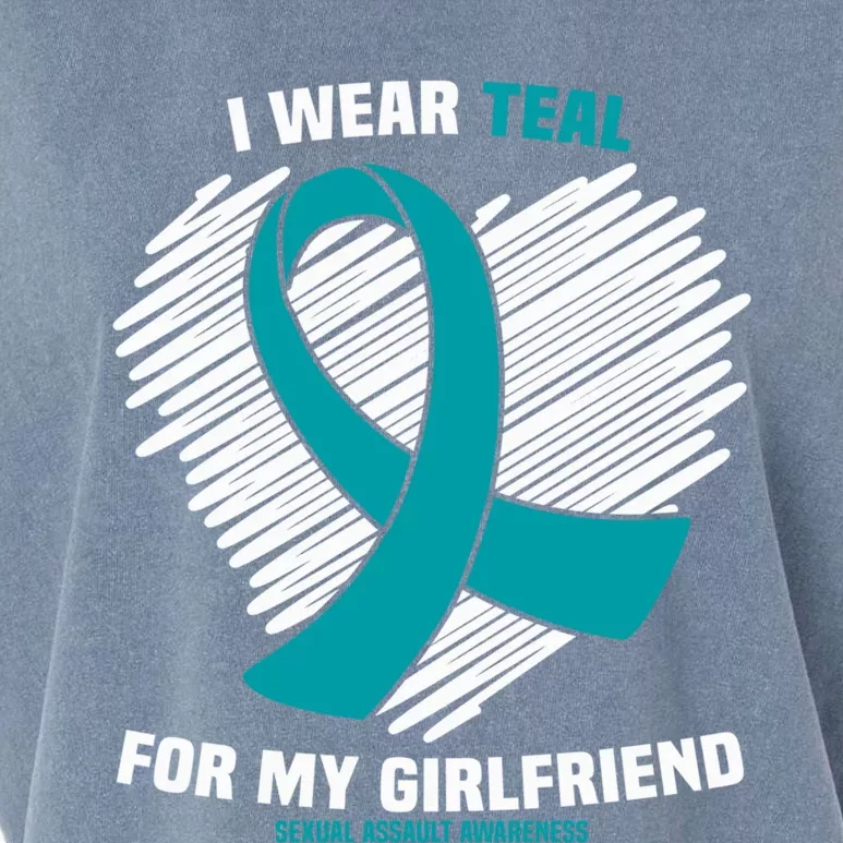 I Wear Teal For My Friend Sexual Assault Awareness Gift Garment-Dyed Women's Muscle Tee