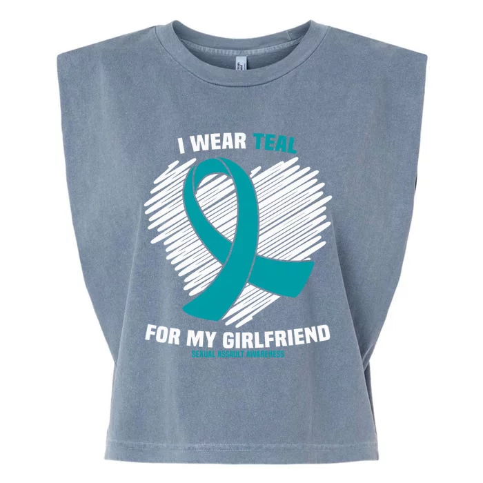 I Wear Teal For My Friend Sexual Assault Awareness Gift Garment-Dyed Women's Muscle Tee