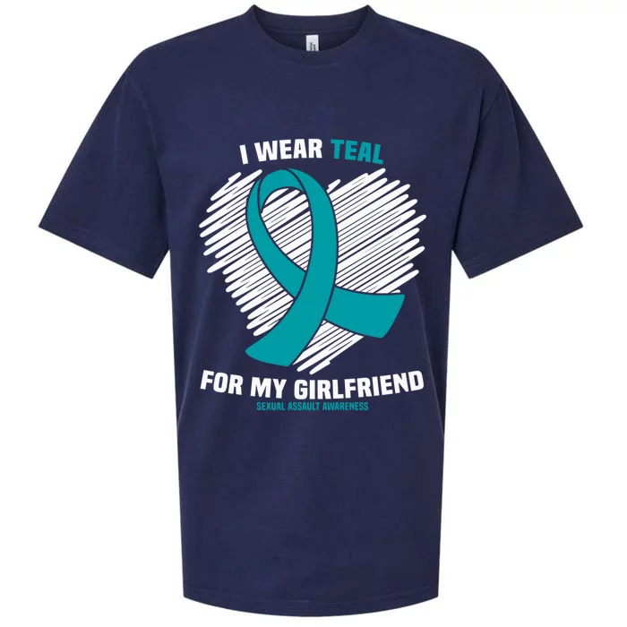 I Wear Teal For My Friend Sexual Assault Awareness Gift Sueded Cloud Jersey T-Shirt