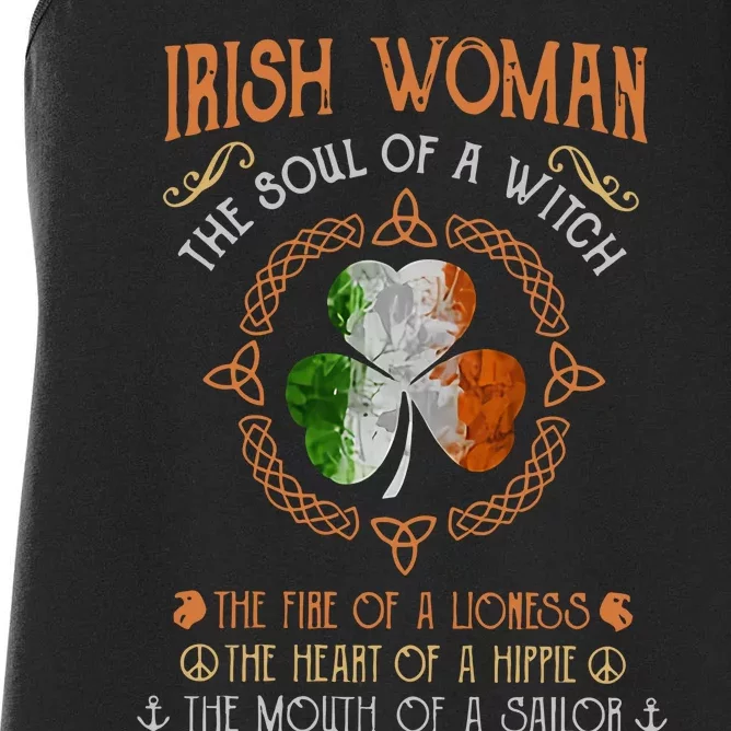 Irish Woman The Soul Of A Witch Rish Woman Rish St Patricks Day Women's Racerback Tank