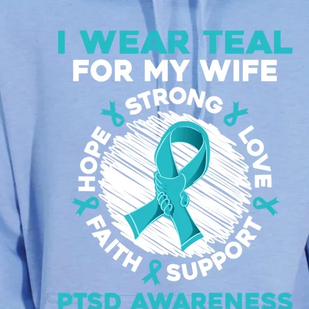 I Wear Teal Wife Ptsd Warrior Ptsd Awareness Present Idea Gift Unisex Surf Hoodie