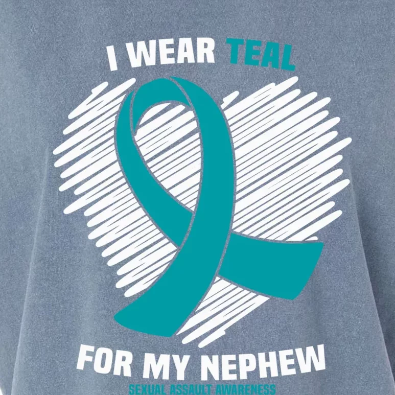 I Wear Teal For My Nephew Sexual Assault Awareness Cute Gift Garment-Dyed Women's Muscle Tee