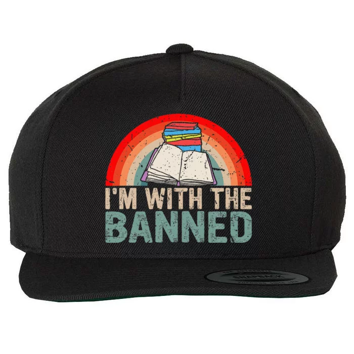 Im With The Banned Read Banned Books Lover Bookworm Wool Snapback Cap