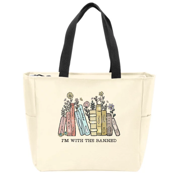 I'm with The Banned Funny Book Readers I Read Banned Books Zip Tote Bag