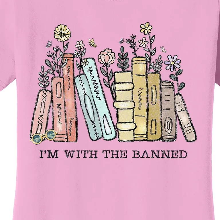 I'm with The Banned Funny Book Readers I Read Banned Books Women's T-Shirt