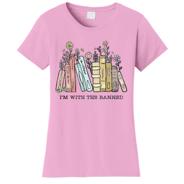 I'm with The Banned Funny Book Readers I Read Banned Books Women's T-Shirt