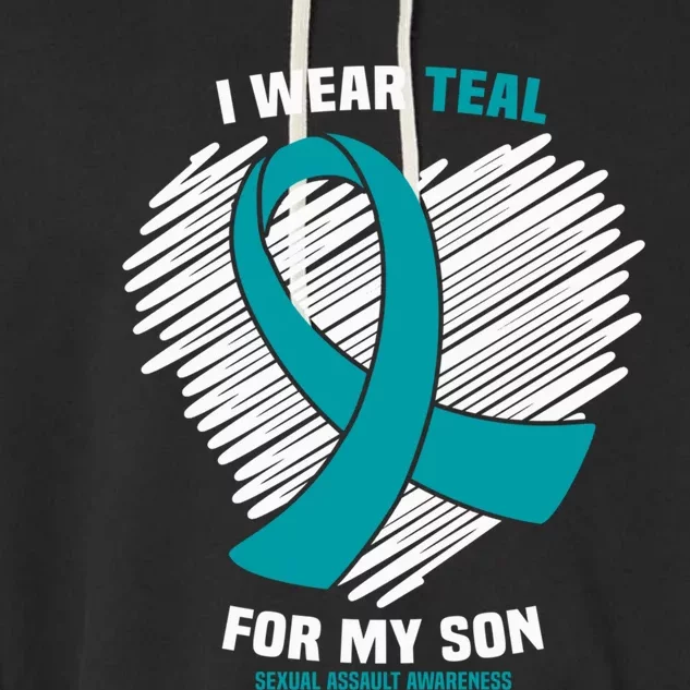 I Wear Teal For My Son Sexual Assault Awareness Meaningful Gift Garment-Dyed Fleece Hoodie