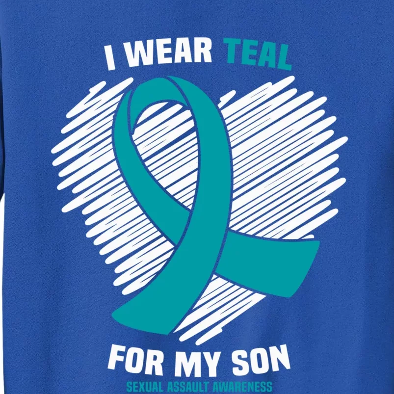 I Wear Teal For My Son Sexual Assault Awareness Meaningful Gift Tall Sweatshirt