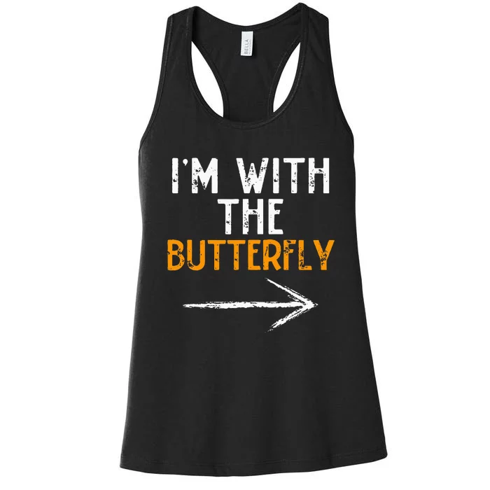 IM With The Butterfly Last Minute Costume Halloween Couple Women's Racerback Tank