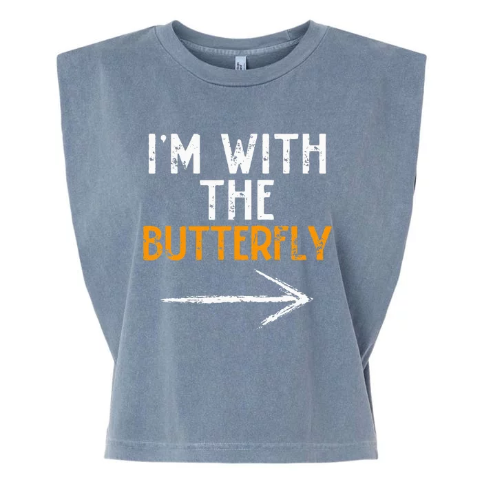 IM With The Butterfly Last Minute Costume Halloween Couple Garment-Dyed Women's Muscle Tee