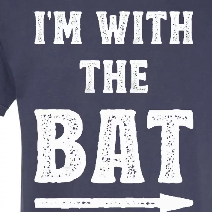 I'm With The Bat Costume Halloween Matching Couple Lazy DIY Garment-Dyed Heavyweight T-Shirt