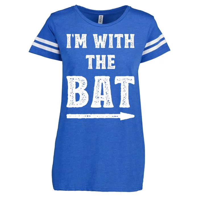 I'm With The Bat Costume Halloween Matching Couple Lazy DIY Enza Ladies Jersey Football T-Shirt