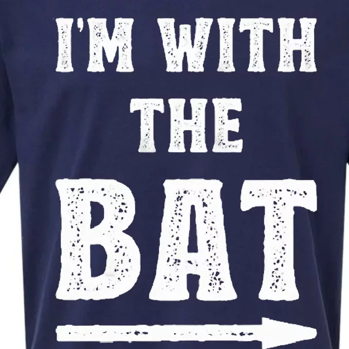 I'm With The Bat Costume Halloween Matching Couple Lazy DIY Sueded Cloud Jersey T-Shirt