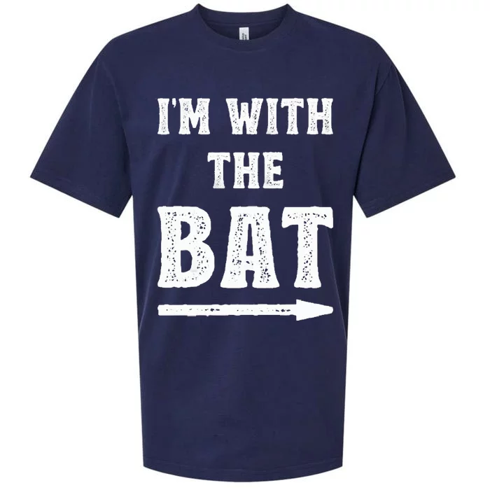 I'm With The Bat Costume Halloween Matching Couple Lazy DIY Sueded Cloud Jersey T-Shirt