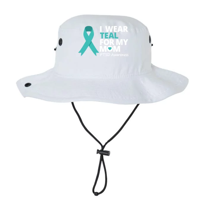 I Wear Teal For My Mom Ptsd Awareness Teal Ribbon Warrior Gift Legacy Cool Fit Booney Bucket Hat