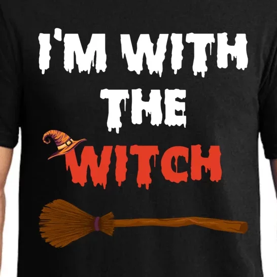 Im With The Witch Funny Halloween Costume Couples Gift Pajama Set