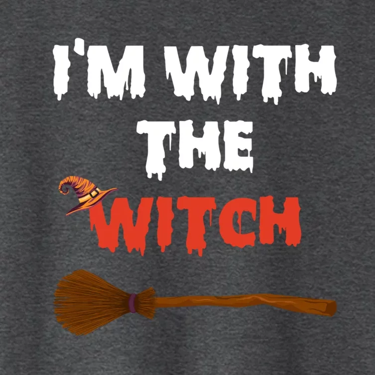 Im With The Witch Funny Halloween Costume Couples Gift Women's Crop Top Tee