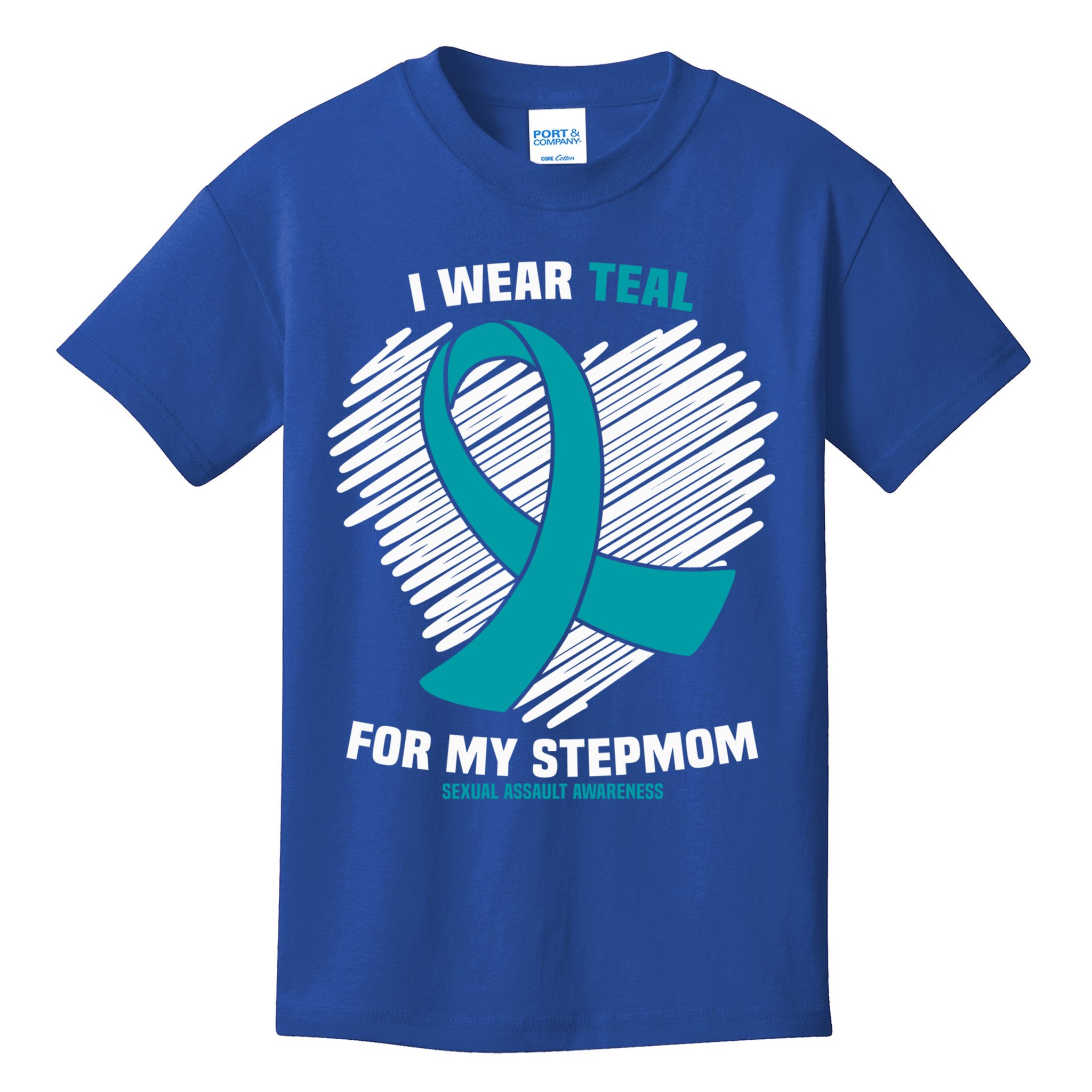 I Wear Teal For My Stepmom Sexual Assault Awareness Gift Kids T-Shirt ...