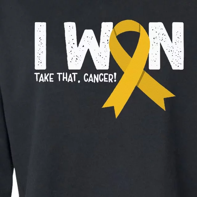 I Won Take That Cancer Childhood Cancer Survivor Cropped Pullover Crew