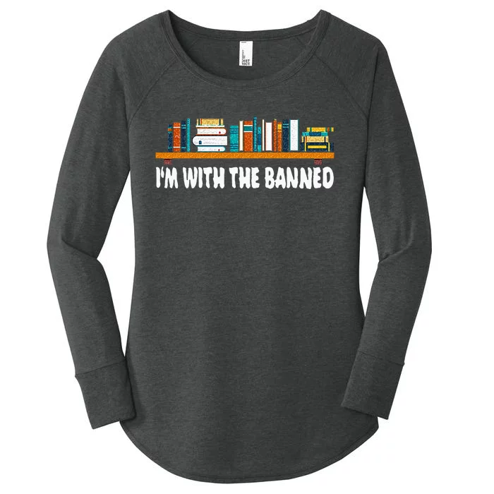 Im With The Banned Librarian Books Bookworm Women's Perfect Tri Tunic Long Sleeve Shirt