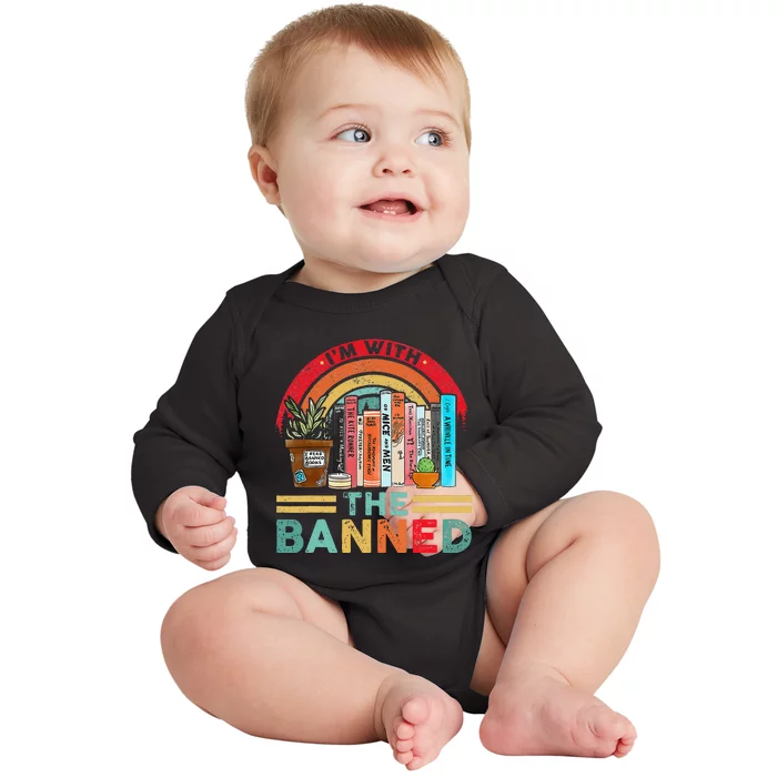 Im With The Banned Books Baby Long Sleeve Bodysuit