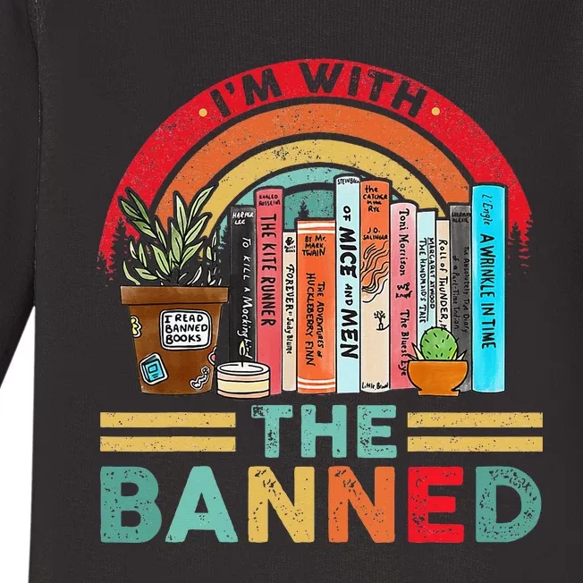 Im With The Banned Books Baby Long Sleeve Bodysuit