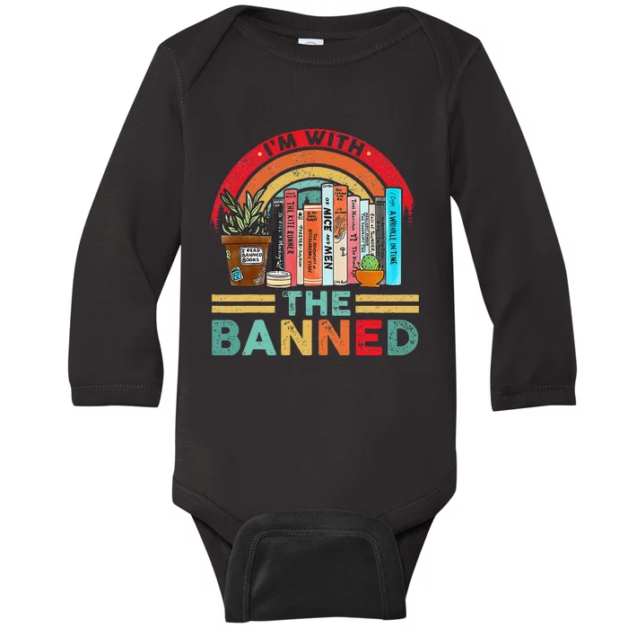 Im With The Banned Books Baby Long Sleeve Bodysuit