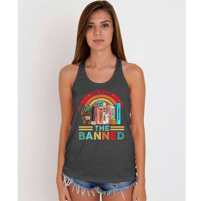 Im With The Banned Books Women's Knotted Racerback Tank