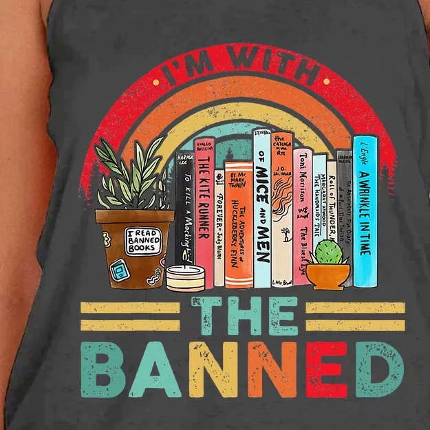 Im With The Banned Books Women's Knotted Racerback Tank