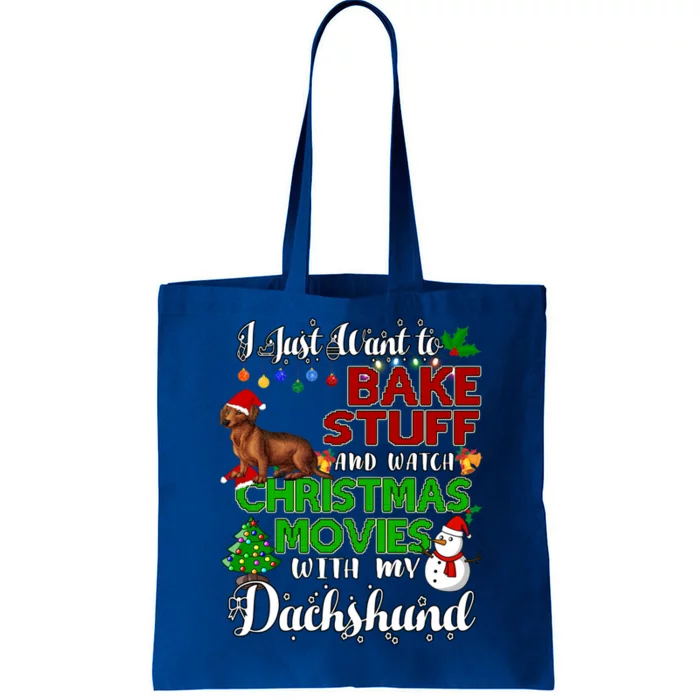 I Want To Bake Stuff And Watch Christmas Movies Dachshund Gift Tote Bag