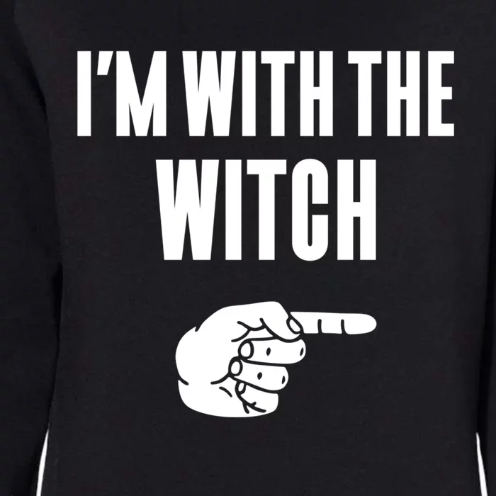 Im With The Witch Funny Halloween Couple Costume Gift Womens California Wash Sweatshirt