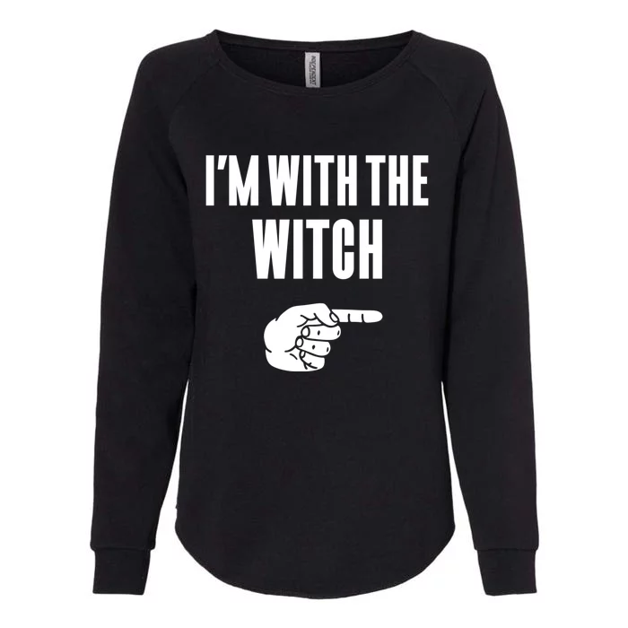 Im With The Witch Funny Halloween Couple Costume Gift Womens California Wash Sweatshirt