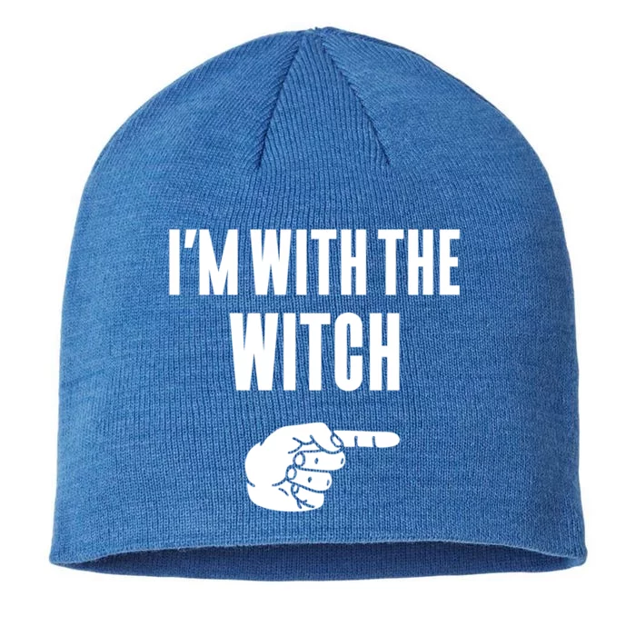 Im With The Witch Funny Halloween Couple Costume Gift 8 1/2in Sustainable Knit Beanie